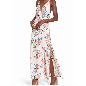Lush Mauve Floral Maxi Dress